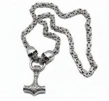 Load image into Gallery viewer, Thor's Hammer Necklace 3 colors Stainless Steel 24-inch Necklace SP54