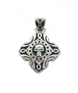 Skull Crystal Pendant Foxtail Necklace Stainless Steel Motorcycle Jewelry SP5