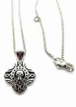 Load image into Gallery viewer, Long Jaw Skull Pendant on 2mm Foxtail Link Chain Unisex Necklace Stainless Steel SP5