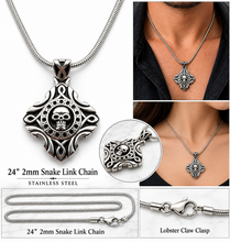 Load image into Gallery viewer, Gothic Skull Necklace Unisex Pendant &amp; Chain Stainless Steel SP5
