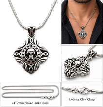 Load image into Gallery viewer, Gothic Skull Necklace Unisex Pendant &amp; Chain Stainless Steel SP5