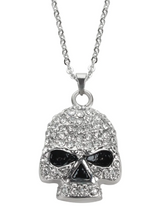 Load image into Gallery viewer, Heavy Metal Jewelry Ladies Bling Skull Pendant Stainless Steel