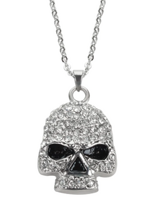 Heavy Metal Jewelry Ladies Bling Skull Pendant Stainless Steel