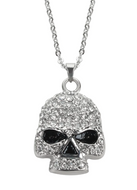 Heavy Metal Jewelry Ladies Bling Skull Pendant Stainless Steel SP60