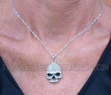 Load image into Gallery viewer, Women's Bling Skull Pendant Stainless Steel Heavy Metal Jewelry SP60