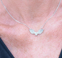 Load image into Gallery viewer, Ladies Bling Angel Wing Heart Pendant Necklace Stainless Steel Biker Jewelry SP65