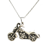 Ladies Bling Motorcycle Necklace Stainless Steel SP67