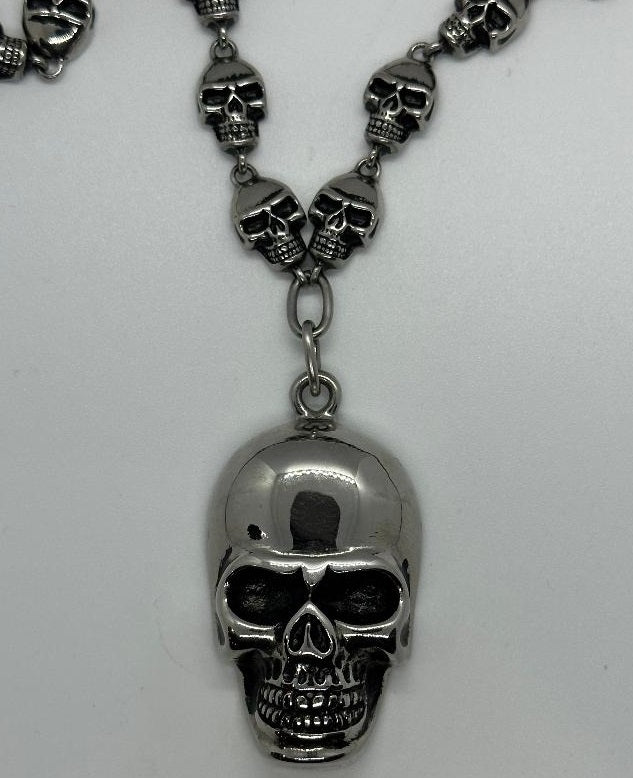 Skull Necklace with Skull Pendent Stainless Steel Skull Jewelry