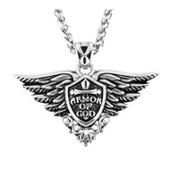 Biker Jewelry Unisex Armor of God Pendant Necklace Chain Stainless Steel Religious Jewelry SP70