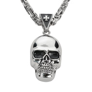 Biker Jewelry's Men's Skull Pendant Necklace Stainless Steel SP72