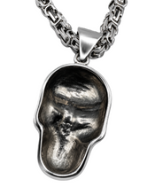 Load image into Gallery viewer, Large Skull Necklace Pendant &amp; Byzantine Chain Men's Biker Stainless Steel SP72-BYZ