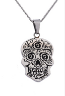 Sugar Skull Necklace Stainless Steel SP74