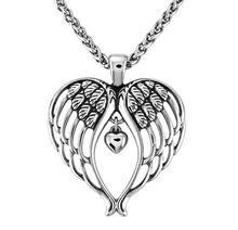 Load image into Gallery viewer, Angel Wings Heart Pendant &amp; Foxtail Chain Necklace Stainless Steel SP79