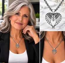 Load image into Gallery viewer, Angel Wings Heart Pendant &amp; Foxtail Chain Necklace Stainless Steel SP79