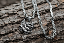 Load image into Gallery viewer, Live to Ride Ride to Live Stainless Steel Biker Pendant Byzantine Chain