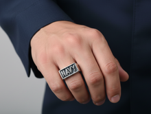 Load image into Gallery viewer, "NAVY" Signet Ring Unisex Military Ring Stainless Steel SR100