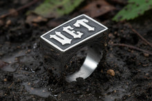 Load image into Gallery viewer, "VET" Signet Ring Unisex Veterans Military Ring Stainless Steel SR102