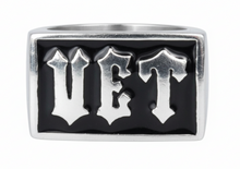 Load image into Gallery viewer, "VET" Signet Ring Unisex Veterans Military Ring Stainless Steel SR102