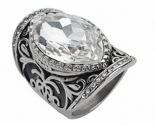 Load image into Gallery viewer, BIG Crystal Ring Ladies Stainless Steel SR103