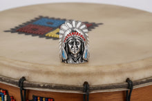 Load image into Gallery viewer, Large Indian Headdress Ring Men's Enameled Stainless Steel Ring SR106