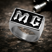 Load image into Gallery viewer, Heavy Metal Jewelry Men&#39;s MC Motorcycle Biker Ring Stainless Steel