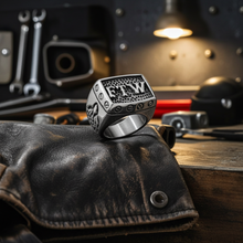 Load image into Gallery viewer, "FTW" Signet Ring Biker Stainless Steel Ring SR111