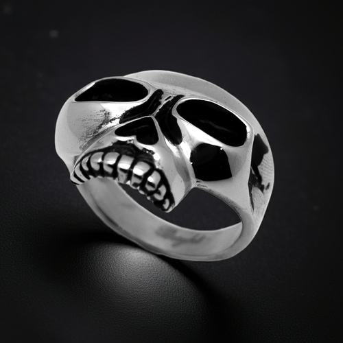 Flat Top Skull Ring Men's Stainless Steel Ring SR11