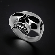 Flat Top Skull Ring Men's Stainless Steel Biker Ring SR11