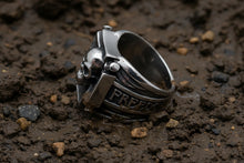 Load image into Gallery viewer, Huge Knives on Iron Cross Skull Ring Biker Stainless Steel SR122