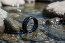 Load image into Gallery viewer, All Black Chain Spinner Ring Unisex Comfort Fit Wedding Band Stainless Steel SR129