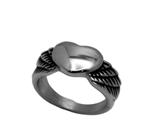 Load image into Gallery viewer, Winged Heart Ring Lady Biker Stainless Steel SR138