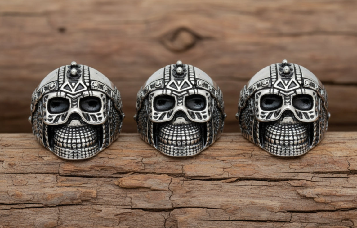 Cyborg Spiked Skull Ring Men's Biker Stainless Steel SR139 ...