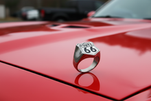 Load image into Gallery viewer, "Route 66" Signet Ring Unisex Biker Stainless Steel SR142