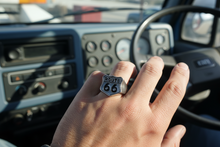 Load image into Gallery viewer, "Route 66" Signet Ring Unisex Biker Stainless Steel SR142