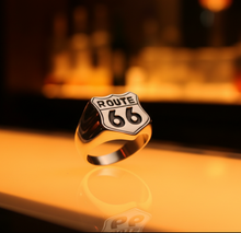 Load image into Gallery viewer, "Route 66" Signet Ring Unisex Biker Stainless Steel SR142