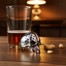 Load image into Gallery viewer, American Flag Skull Ring Enameled Men's Stainless Steel Ring SR146