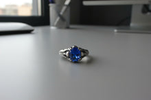 Load image into Gallery viewer, Solitaire Blue Stone Ring<br>Lady Biker Stainless Steel Ring SR152