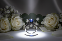 Load image into Gallery viewer, Solitaire Blue Stone Ring<br>Lady Biker Stainless Steel Ring SR152