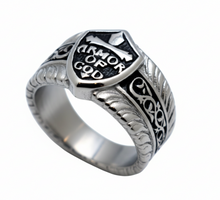 Load image into Gallery viewer, Armor of God Ring Men's Religious Biker Stainless Steel Ring SR154