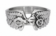 Load image into Gallery viewer, Small Motorcycle Wings Ring Lady Biker Unisex Stainless Steel SR157