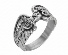 Load image into Gallery viewer, Small Motorcycle Wings Ring Lady Biker Unisex Stainless Steel SR157