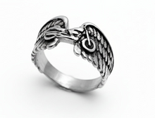 Load image into Gallery viewer, Small Motorcycle Wings Ring Lady Biker Unisex Stainless Steel SR157