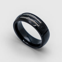 Load image into Gallery viewer, Black Double Cable Ring Unisex Comfort Fit Wedding Band Stainless Steel SR159