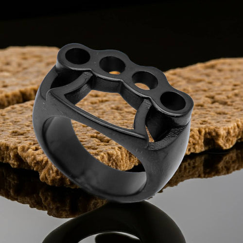 Black Stainless-Steel Ring SR161