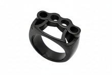 Load image into Gallery viewer, Black Brass Knuckles Ring Men's Stainless-Steel Ring SR161