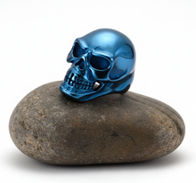 Load image into Gallery viewer, Big Blue Skull Ring Men's<BR>Biker Stainless Steel SR165