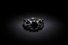 Load image into Gallery viewer, Four Skulls Solitaire Ring Ladies Black Ice CZ Stainless Steel SR166