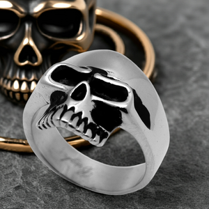 Phantom Half Jaw Skull Ring Biker Jewelry Unisex Stainless Steel SR16