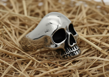Load image into Gallery viewer, Small Skull Ring – Unisex Stainless Steel Biker Jewelry SR16