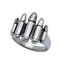 Load image into Gallery viewer, 5 Bullets Ring Men's Biker Stainless Steel SR170